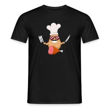Potatoe Budger Funny Vegetable Hobby Chef - Men's T-Shirt - black - Front - AI Model Male 178 light (178cm)
