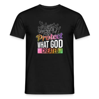 Protect Gods Creation Coral Reefs Nature Bible - Men's T-Shirt - black - Front - AI Model Male 178 light (178cm)