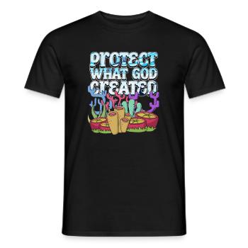 Protect Gods Creation Christianity Bible Coral - Men's T-Shirt - black - Front - AI Model Male 178 light (178cm)