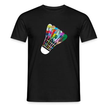 Badminton Sports Hobby Colorful Retro Sports - Men's T-Shirt - black - Front - AI Model Male 178 light (178cm)