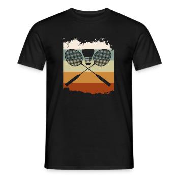 Badminton Retro Hobby Badminton Court - Men's T-Shirt - black - Front - AI Model Male 178 light (178cm)