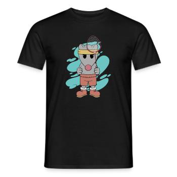 Süße Maus spielt Badminton Lustiger Hobbysport - Männer T-Shirt - Schwarz - Vorne - AI Model Male 178 light (178cm)