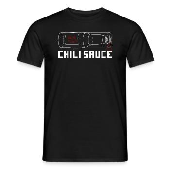 Chili sauce, hot in the heart - Men's T-Shirt - black - Front - AI Model Male 178 light (178cm)