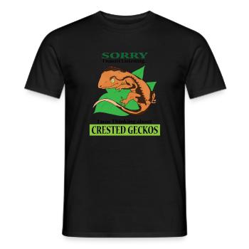 Thinking About Crested Geckos Funny Reptile - Men's T-Shirt - black - Front - AI Model Male 178 light (178cm)