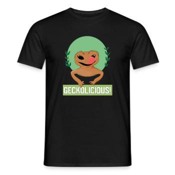Gecklicious Süße Echsengecko Wildtiere - Männer T-Shirt - Schwarz - Vorne - AI Model Male 178 light (178cm)