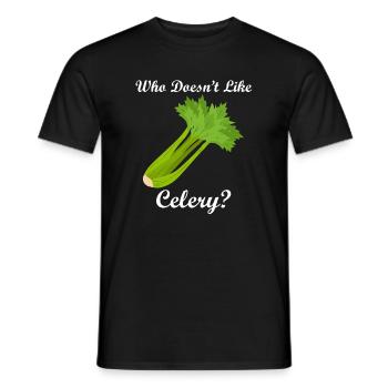 Healthy Food Vegetables Celery Eating - Men's T-Shirt - black - Front - AI Model Male 178 light (178cm)