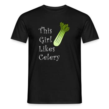 Mädchen mag Sellerie und Lauchgemüse, gesundes - Männer T-Shirt - Schwarz - Vorne - AI Model Male 178 light (178cm)