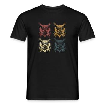 Wildtiere Natur Vögel Süße Eulen Waldtier - Männer T-Shirt - Schwarz - Vorne - AI Model Male 178 light (178cm)