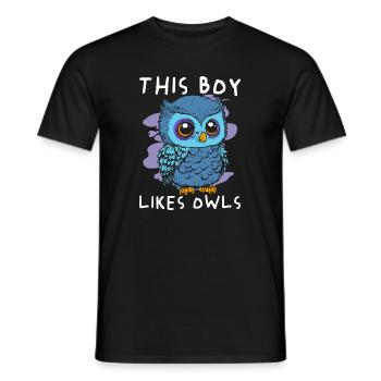 Un garçon aime la vie sauvage, les oiseaux, la - T-shirt homme - noir - Devant - AI Model Male 178 light (178cm)