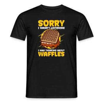 Ich denke darüber nach, Waffeln zu essen Ironic - Männer T-Shirt - Schwarz - Vorne - AI Model Male 178 light (178cm)