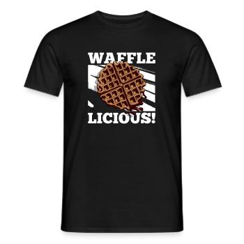 Waffle-Licious Ironic Waffle Food Gourmet - Men's T-Shirt - black - Front - AI Model Male 178 light (178cm)