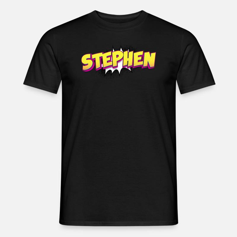 Stephen benutzerdefinierter Name Comic-Buch-Stil Pop-Art, - Männer T-Shirt - Schwarz