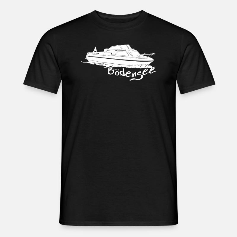 Motorboot weiss - Männer T-Shirt - Schwarz