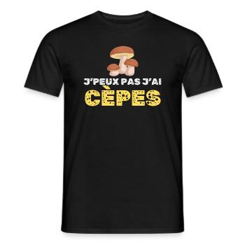 Je Pas J Ai Cèpes - T-shirt homme - noir - Devant - AI Model Male 178 light (178cm)