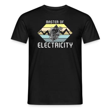 Master of electricity Elektriker Lichttechniker - Männer T-Shirt - Schwarz - Vorne - AI Model Male 178 light (178cm)