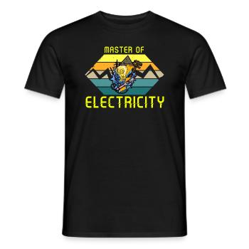 Master of electricity Elektriker Lichttechniker - Männer T-Shirt - Schwarz - Vorne - AI Model Male 178 light (178cm)