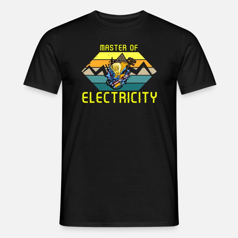 Master of electricity Elektriker Lichttechniker - Männer T-Shirt - Schwarz