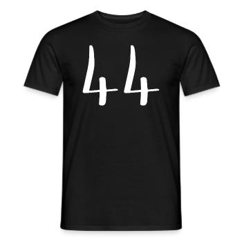 44 - Männer T-Shirt - Schwarz - Vorne - AI Model Male 178 light (178cm)