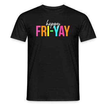 Joyeux vendredi Yay Drôle de vie de professeur Heureux - T-shirt homme - noir - Devant - AI Model Male 178 light (178cm)