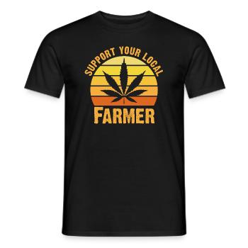 support your local farmer - hemp - Men's T-Shirt - black - Front - AI Model Male 178 light (178cm)