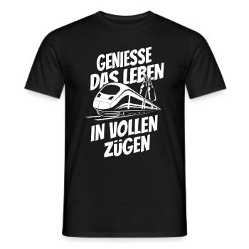 Genieße das Leben in vollen Zügen - Bierflasche - Männer T-Shirt - Schwarz - Vorne - AI Model Male 178 light (178cm)