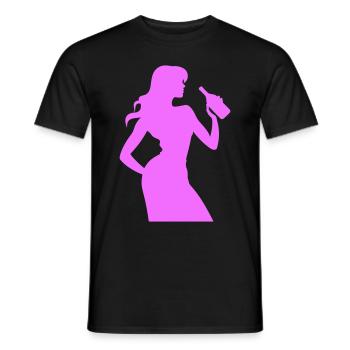Woman Fun Silhouette - Men's T-Shirt - black - Front - AI Model Male 178 light (178cm)