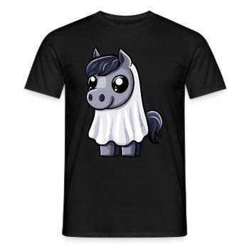 Pferd Halloween Comic Geist - Männer T-Shirt - Schwarz - Vorne - AI Model Male 178 light (178cm)