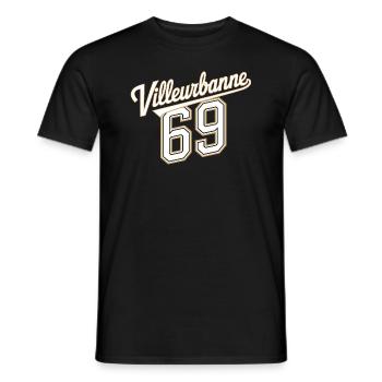 Villeurbanne 69 - T-shirt homme - noir - Devant - AI Model Male 178 light (178cm)