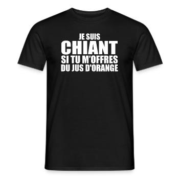 Homme qui adore Jus d'orange. Design Drôle Humour - T-shirt homme - noir - Devant - AI Model Male 178 light (178cm)