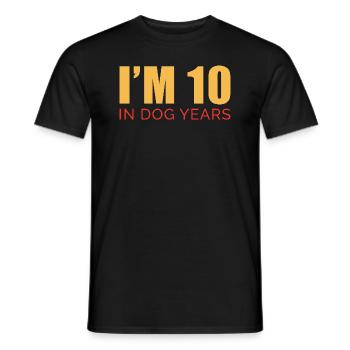 I'm 10 In Dog Years Tees | Funny 70th Birthday - T-shirt homme - noir - Devant - AI Model Male 178 light (178cm)