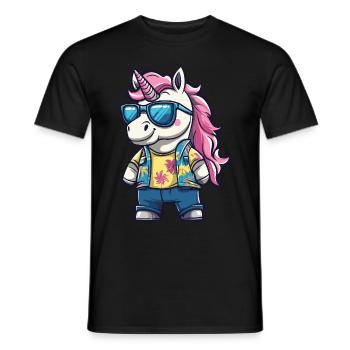 Unicorn Funny Summer - Men's T-Shirt - black - Front - AI Model Male 178 light (178cm)