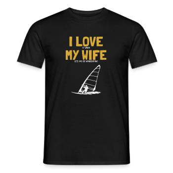 J'Aime Ma Femme Surfeur De Planche À Voile - T-shirt homme - noir - Devant - AI Model Male 178 light (178cm)