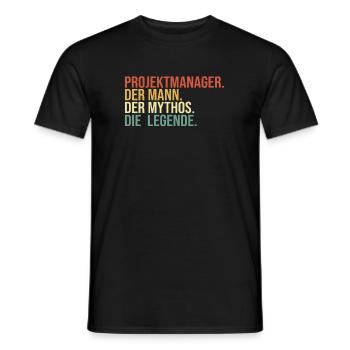 Chef De Projet Man Myth Legend Chef De Projet - T-shirt homme - noir - Devant - AI Model Male 178 light (178cm)