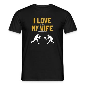 I love my Wife Padel Platform Tennis Paddleball - Men's T-Shirt - black - Front - AI Model Male 178 light (178cm)