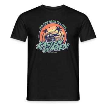Kastenwagen Camping - Campingplatz - Camper - Männer T-Shirt - Schwarz - Vorne - AI Model Male 178 light (178cm)