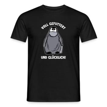 Voll Gefuttert und Glücklich Kaiserpinguin - Männer T-Shirt - Schwarz - Vorne - AI Model Male 178 light (178cm)