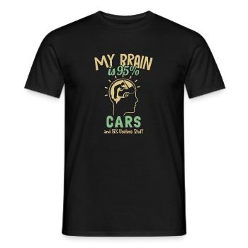My Brain is 95% Cars Vendeur de voitures Maître - T-shirt homme - noir - Devant - AI Model Male 178 light (178cm)