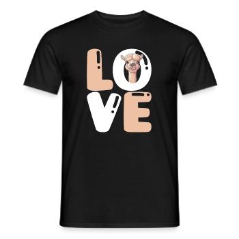 Love Pako alpaca lama éleveur d'alpagas - T-shirt homme - noir - Devant - AI Model Male 178 light (178cm)