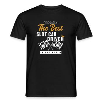 Best Slot Car Driver World Car Drag Racing Slot - Men's T-Shirt - black - Front - AI Model Male 178 light (178cm)