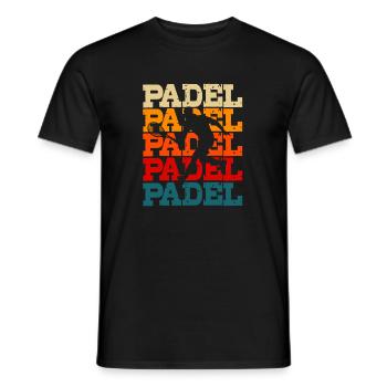 paddle tennis paddleball padel tennis joueur de - T-shirt homme - noir - Devant - AI Model Male 178 light (178cm)