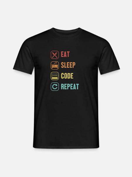 Eat Sleep Code Repeat Softwareingenieur Coder - T-shirt herr - svart