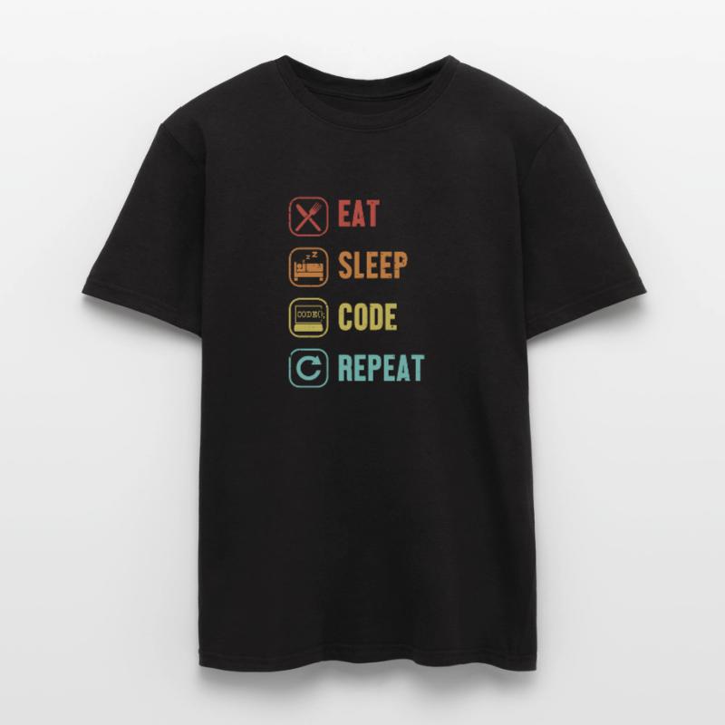Eat Sleep Code Repeat Software Engineer Coder T-shirt homme