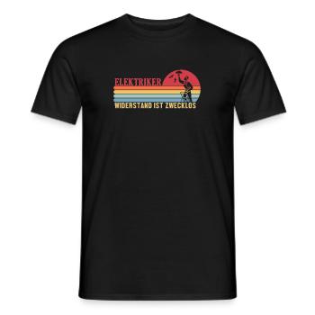 Widerstand ist Zwecklos Elektroniker Elektriker - Männer T-Shirt - Schwarz - Vorne - AI Model Male 178 light (178cm)