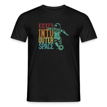 Kicked Into Outer Space Fußballspieler - Männer T-Shirt - Schwarz - Vorne - AI Model Male 178 light (178cm)