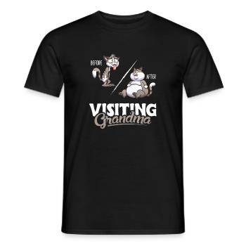Before and After Visiting Grandma Kätzchen - Männer T-Shirt - Schwarz - Vorne - AI Model Male 178 light (178cm)