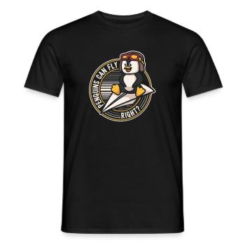 Penguins can Fly Emperor Sea Bird King Penguin - Men's T-Shirt - black - Front - AI Model Male 178 light (178cm)