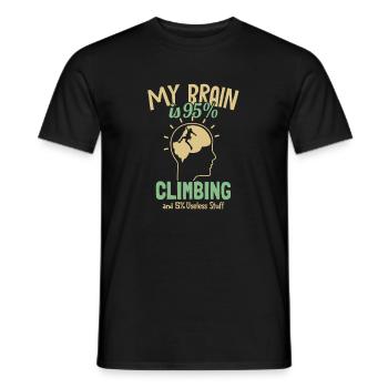 My Brain is 95% Climbing Sportklettern Kraxler - Männer T-Shirt - Schwarz - Vorne - AI Model Male 178 light (178cm)
