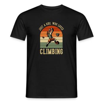 Just a Girl who Loves Climbing Bouldering Climber - Men's T-Shirt - black - Front - AI Model Male 178 light (178cm)