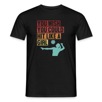 Hit like a Girl Player Coach Team Trainer - Men's T-Shirt - black - Front - AI Model Male 178 light (178cm)