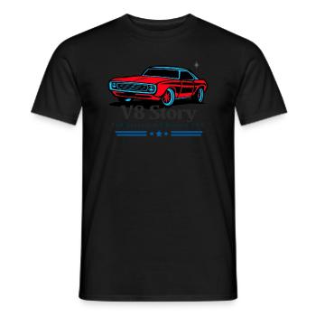 V8 Story - Männer T-Shirt - Schwarz - Vorne - AI Model Male 178 light (178cm)